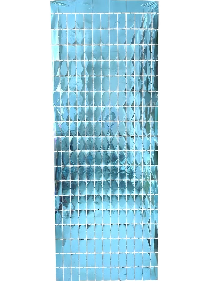 Juzfun Square Foil Curtains Light Blue Backdrop | Pack of 3 | Sparkling Fringe Curtain for Weddings Anniversaries Baby Showers Birthday Stage Background Decorations - 9 x 6 ft - Image 5